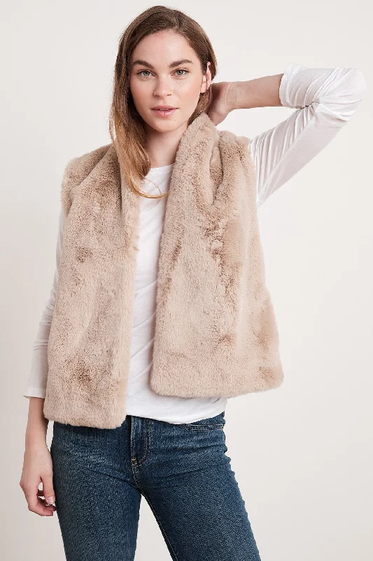 CHELLE FAUX LUX FUR OPEN VEST