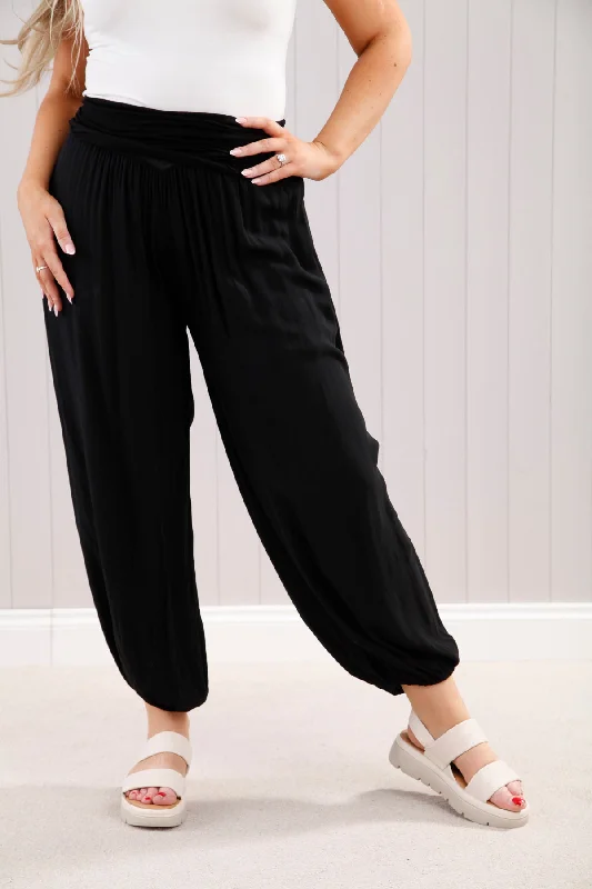 Plain Harem Pants Black