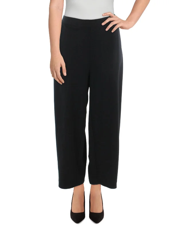 Womens Wide Leg Pull On Ankle Pants