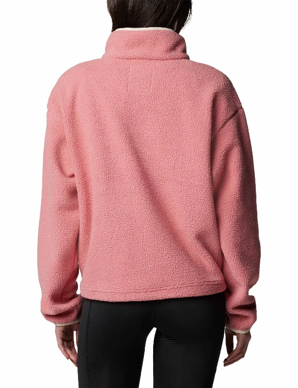 Helvetia II Cropped Sherpa Half Snap Fleece - Pink Agave