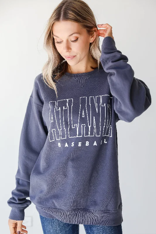 Denim Atlanta Baseball Sweatshirt