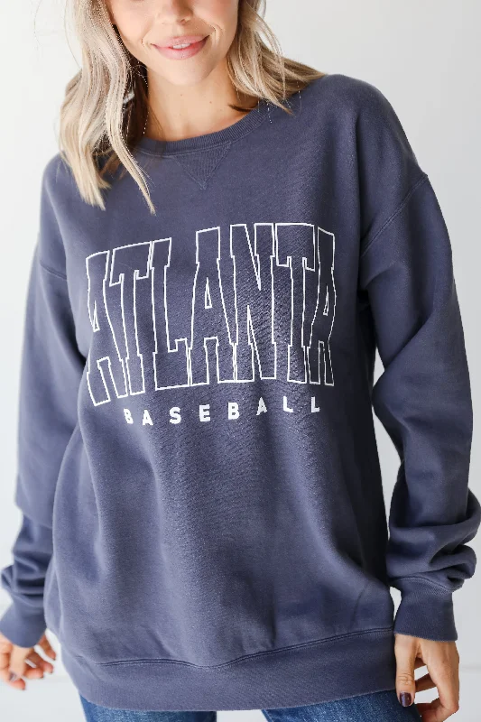 Denim Atlanta Baseball Sweatshirt