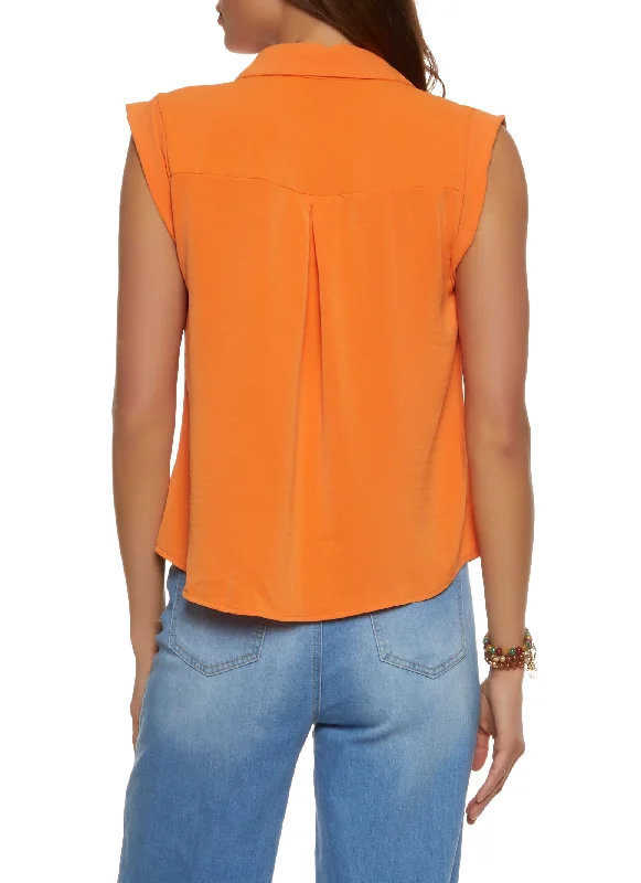 Crepe Knit Sleeveless Shirt