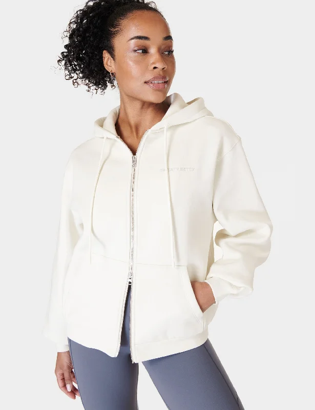 Powerhouse Zip Up Hoody - Lily White