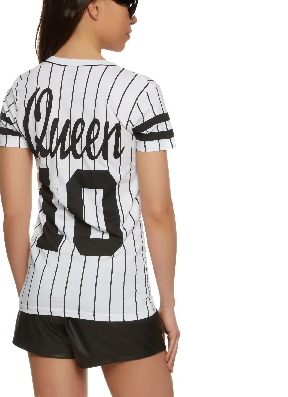 Striped Queen 10 Graphic Baseball Shirt