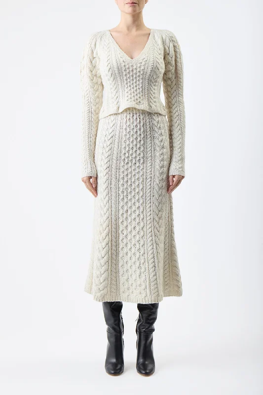 Arwel Knit Sweater in Ivory Cashmere