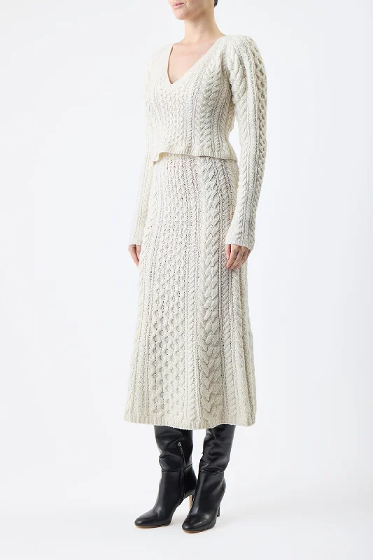 Arwel Knit Sweater in Ivory Cashmere