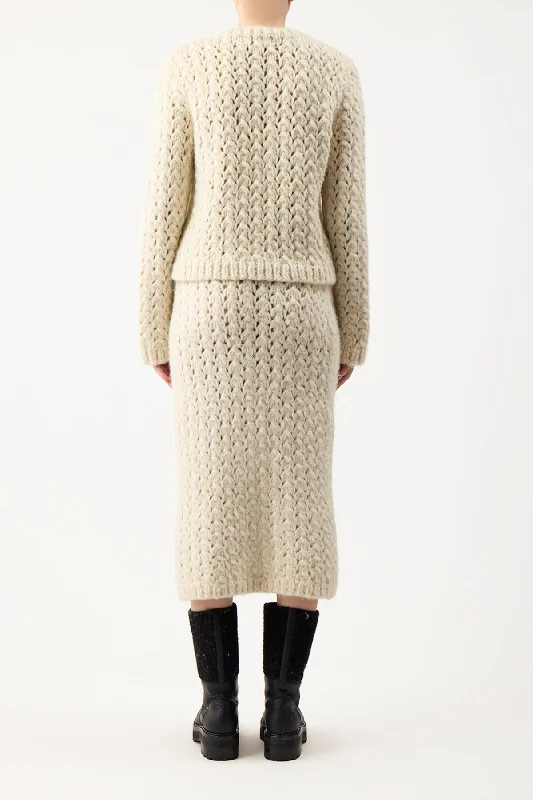 Bower Knit Sweater in Ivory Welfat Cashmere