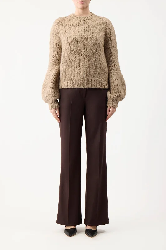 Clarissa Knit Sweater in Camel Welfat Cashmere