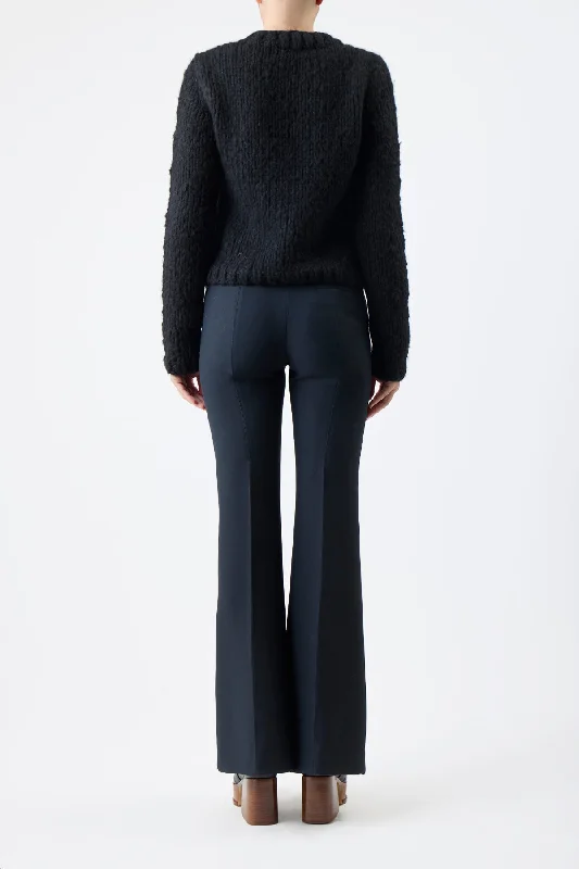 Dalton Knit Sweater in Black Welfat Cashmere