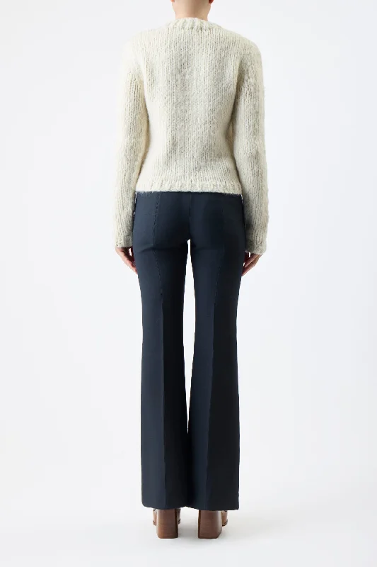 Dalton Knit Sweater in Ivory Welfat Cashmere