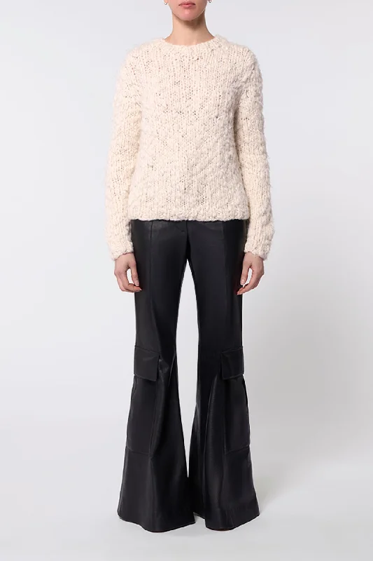 Dalton Knit Sweater in Ivory Welflame Cashmere