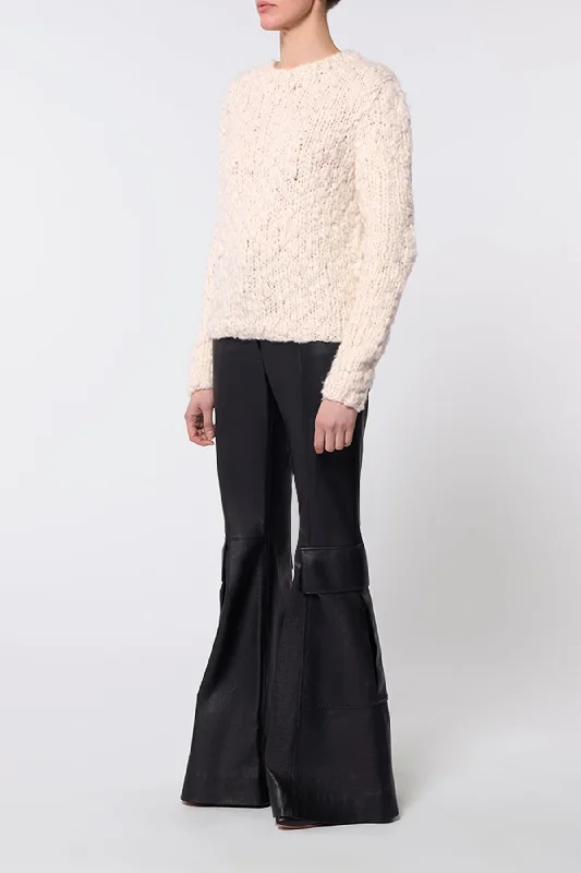 Dalton Knit Sweater in Ivory Welflame Cashmere