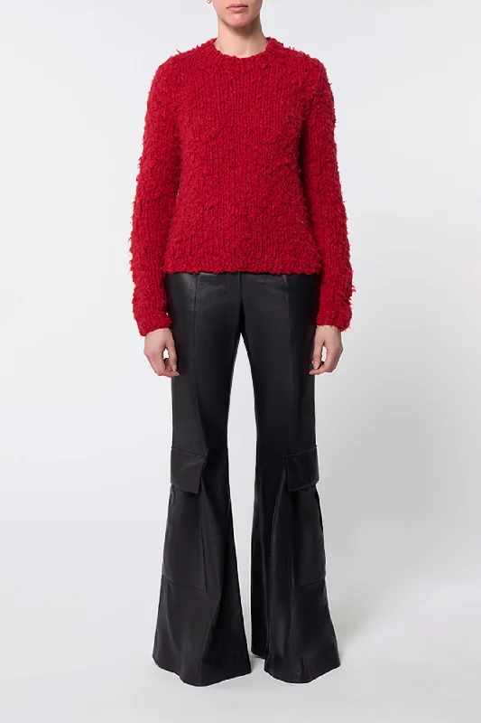 Dalton Knit Sweater in Scarlet Red Welflame Cashmere