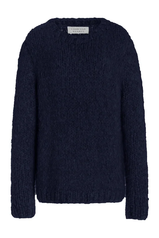 Lawrence Knit Sweater in Dark Navy Welfat Cashmere