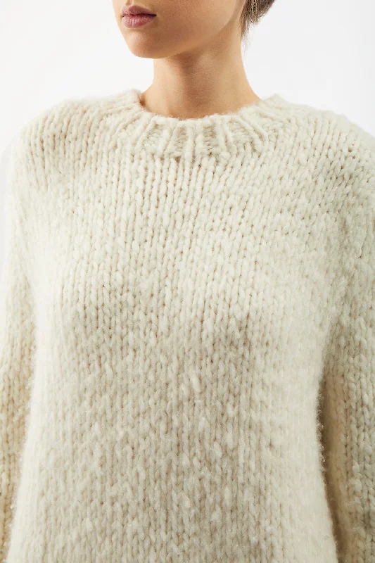 Lawrence Knit Sweater in Ivory Welfat Cashmere