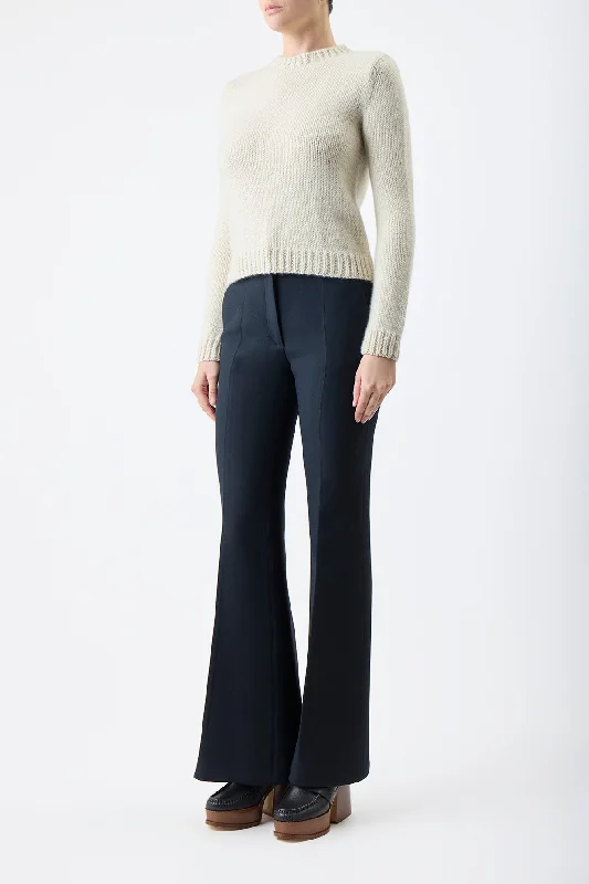 Rhun Knit Sweater in Ivory Cashmere