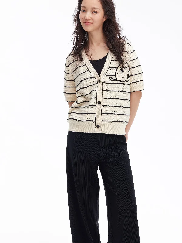 Classic Woven Stripe Cardigan