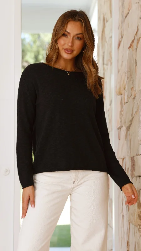 Nellie Long Sleeve Top - Black