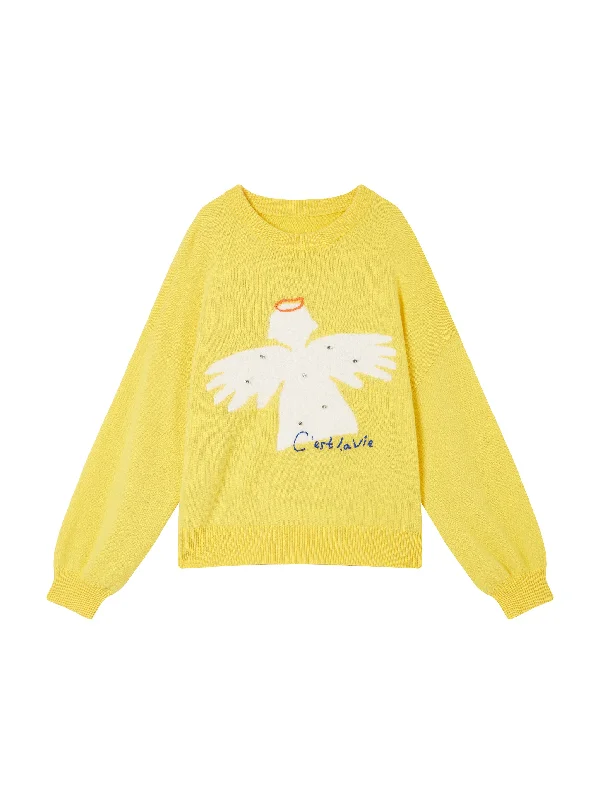 Wool Angel Crewneck Knit